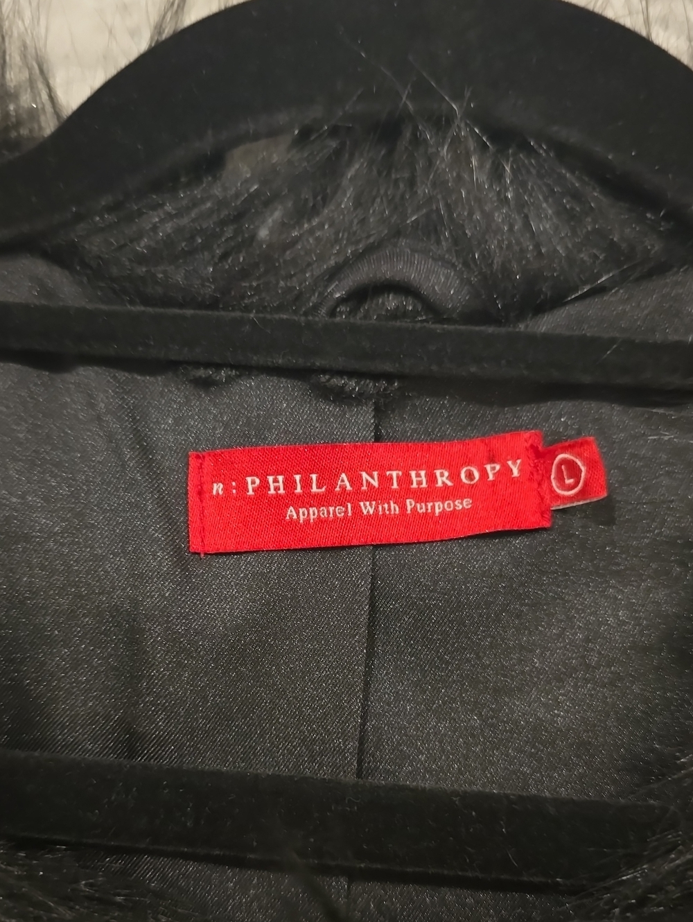n:Philanthropy Black Faux Fur Cropped Jacket L NWOT